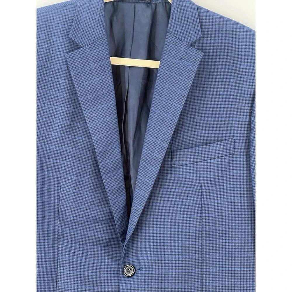 Lauren Ralph Lauren Sport Coat Mens 42R Blue Plaid Two Button Formal Career